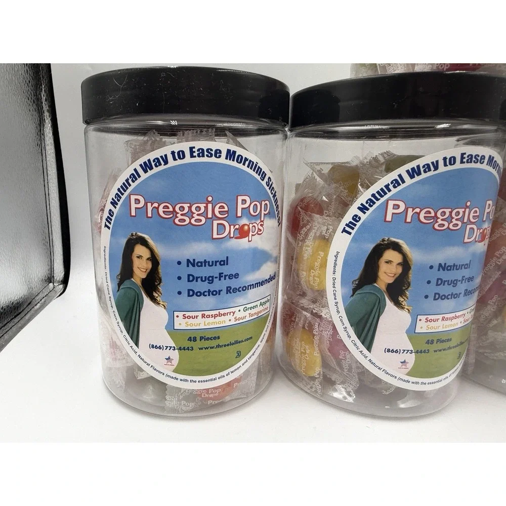 5 Preggie Pop Drops For Morning Sickness  Assorted Sour Flavors 48 Pc X5=240 CTs